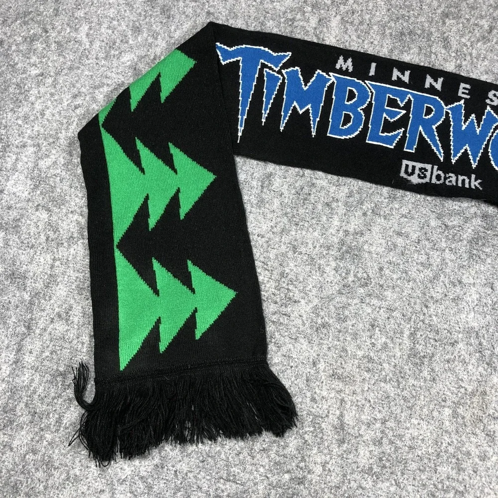 Minnesota Timberwolves Scarf Mens One Size Black NBA Basketball Knit Winter